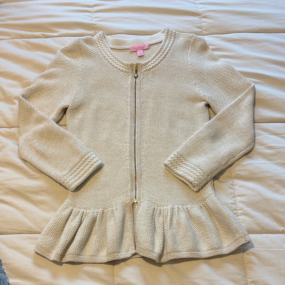Lilly Pulitzer Cream Peplum Sweater